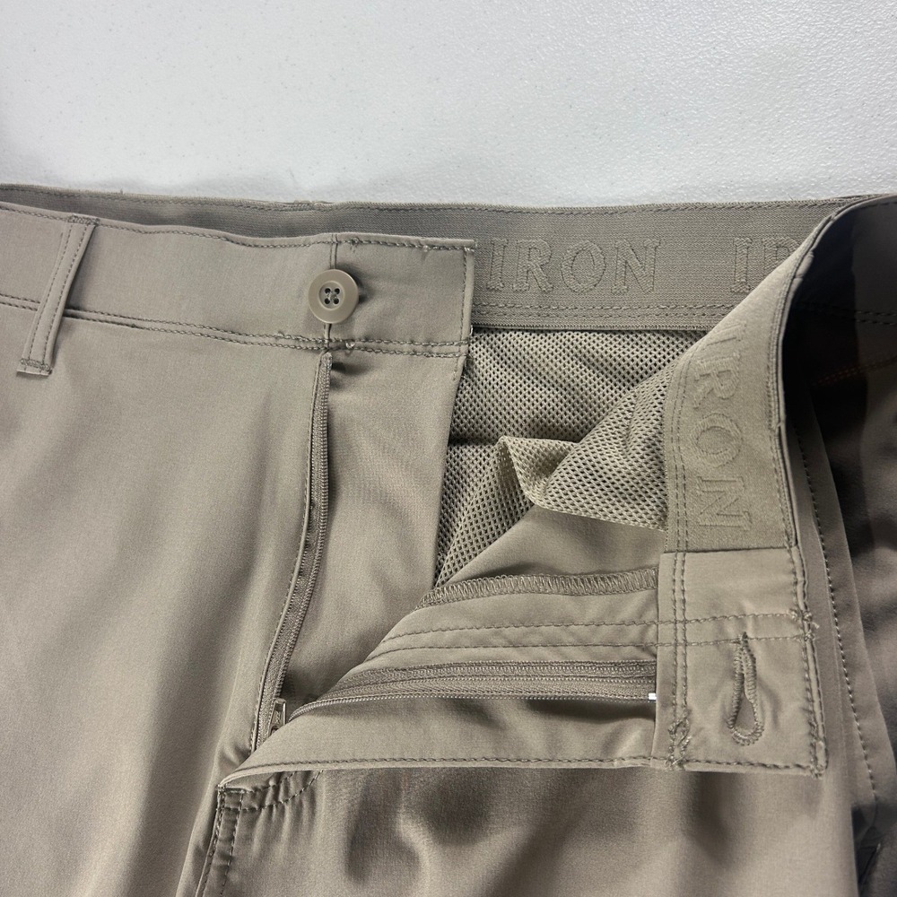 Iron Mens Cargo Shorts Tan Size 34 Stretch Performance Utility Hiking Gorpcore - Picture 9 of 10